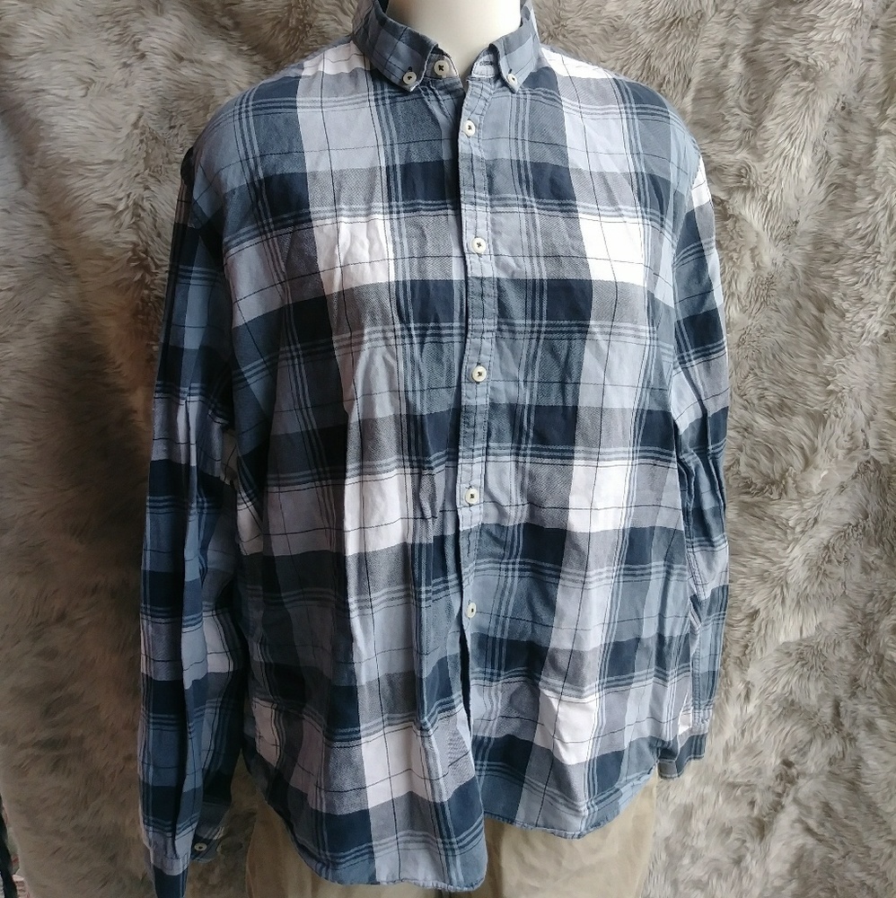 4 for $20 Men's Blue Plaid Shirt